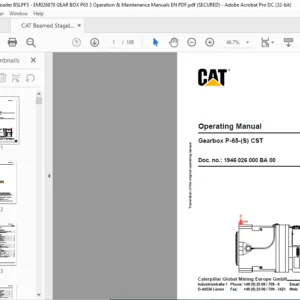 CAT Beamed Stageloader Gearbox P-65-(S) CST Operation & Maintenance Manual - PDF DOWNLOAD