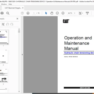 CAT Beamed Stageloader Hydraulic chain tensioning device Operation & Maintenance Manual - PDF DOWNLOAD