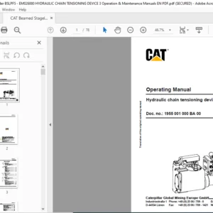 CAT Beamed Stageloader Hydraulic chain tensioning device Operation & Maintenance Manual - PDF DOWNLOAD