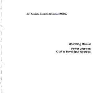 CAT Beamed Stageloader Power Unit with K-27 W Bevel Spur Gearbox Operation & Maintenance Manual - PDF DOWNLOAD