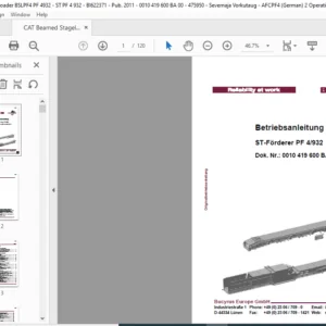 CAT Beamed Stageloader ST-Förderer PF 4932 Betriebsanleitung Manual - PDF DOWNLOAD (German)