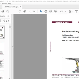 CAT Beamed Stageloader Schildausbau 13003100-2X5104-1750 Betriebsanleitung - PDF DOWNLOAD (German)