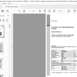 CAT Beamed Stageloader Voith Turbo Couplings with Constant Fill VC0223 Operation & Maintenance Manual - PDF DOWNLOAD