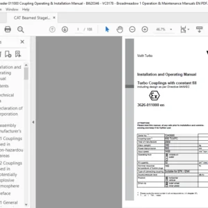 CAT Beamed Stageloader Voith Turbo Installation Operation & Maintenance Manual - PDF DOWNLOAD