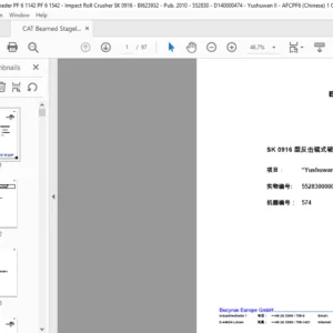 CAT Beamed Stageloader 型反击辊式破碎机 SK 0916 Yushuwan 操作手册 - PDF DOWNLOAD (Chinese)
