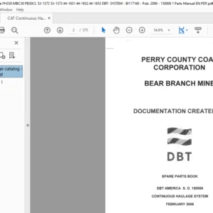 CAT Continuous Haulage DBT MBC-30CL Parts & Service Manual - PDF DOWNLOAD
