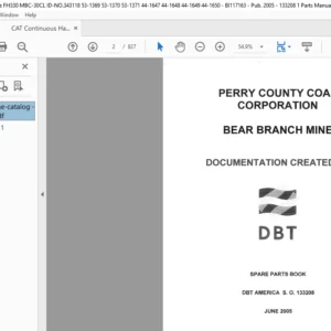 CAT Continuous Haulage DBT MBC-30cl Parts  Manual- PDF DOWNLOAD