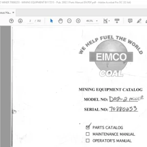 CAT Continuous Haulage Dash-2Miner PARTS Catalog Manual - PDF DOWNLOAD