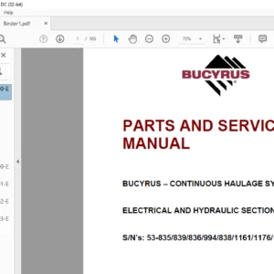 CAT Continuous Haulage Electrical and Hydraulic Section Parts And Service Manual - PDF DOWNLOAD