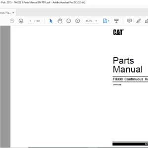 CAT Continuous Haulage FH330 PARTS Manual – PDF DOWNLOAD