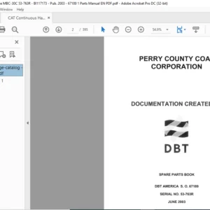CAT Continuous Haulage MBC-30C 53-763R  Parts Manual  - PDF DOWNLOAD