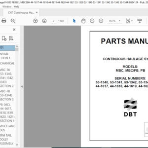 CAT Continuous Haulage MBC MBCFB PB Part Manual - PDF DOWNLOAD