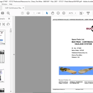 CAT Continuous Haulage  Parkwood Resources Inc. Cherry Trre Mine  Parts Manual - PDF DOWNLOAD