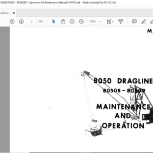 CAT Dragline 8050 Dragline Operation And Maintenance Manual - PDF DOWNLOAD