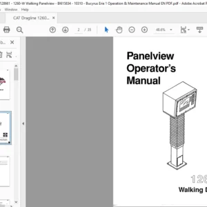 CAT Dragline 1260-W  Walking Panelview  Operation And Maintenance Manual - PDF DOWNLOAD