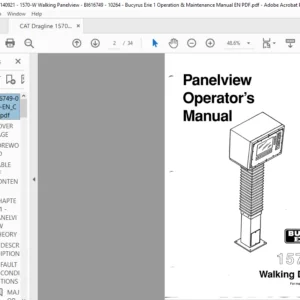 CAT Dragline 1570-W  Walking  Dragline Panelview Operation And Maintenance Manual  - PDF DOWNLOAD