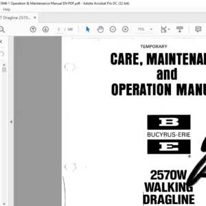 CAT Dragline 2570W Care Walking Draglines Operation & Maintenance Manual - PDF DOWNLOAD