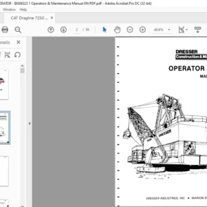 CAT Dragline 7250 Operation & Maintenance Manual  - PDF DOWNLOAD