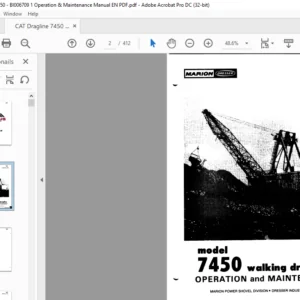 CAT Dragline 7450 Walking Dragline Operation And Maintenance Manual - PDF DOWNLOAD