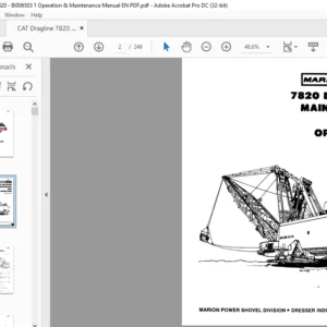 CAT Dragline  Marion 7820 Dragline Operation And Maintenance Manual  - PDF DOWNLOAD