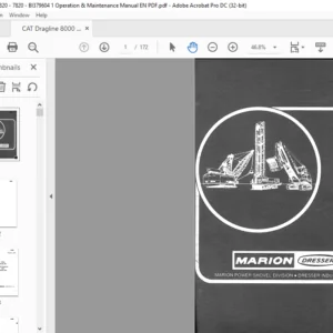 CAT Dragline 78206 Walking Dragline Operation And Maintenance Instruction Manual  - PDF DOWNLOAD