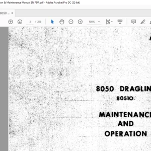 CAT Dragline 8050 Dragline Operation & Maintenance Manual - PDF DOWNLOAD