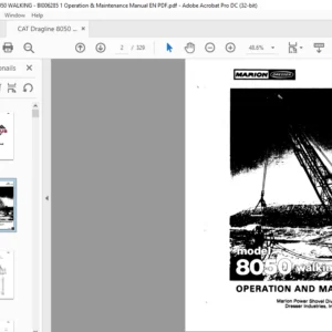 CAT Dragline Marion 8050 Walking Dragline Operation And Maintenance Manual- PDF DOWNLOAD