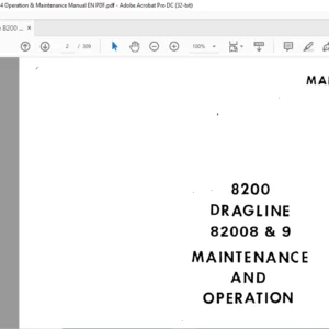CAT Dragline 8200 Dragline 82008 & 9 Operation And Maintenance Manual - PDF DOWNLOAD
