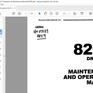 CAT Dragline 8200 Dragline Maintenance & Operation Manual - PDF DOWNLOAD
