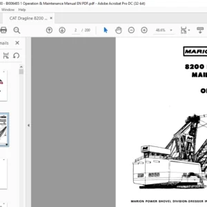 CAT Dragline 8200 Dragline Operation & Maintenance Manual - PDF DOWNLOAD