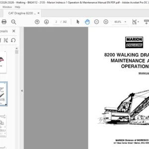 CAT Dragline 8200  Walking Dragline Maintenance And Operation Manual -  PDF DOWNLOAD