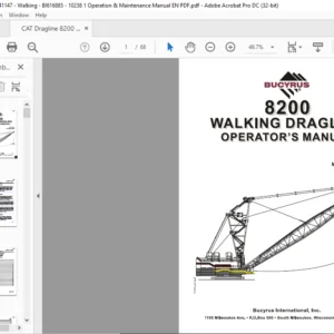CAT Dragline 8200 Walking  Dragline Operation And Maintenance Manual - PDF DOWNLOAD