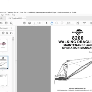 CAT Dragline 8200 Walking Dragline Operation And Maintenance Manual - PDF DOWNLOAD