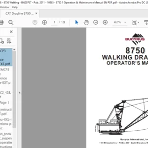 CAT Dragline 8750 Walking Dragline Operation & Maintenance Manual - PDF DOWNLOAD