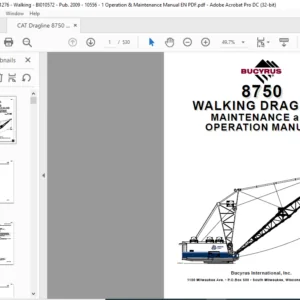 CAT Dragline 8750 Walking Dragline Operation & Maintenance Manual - PDF DOWNLOAD
