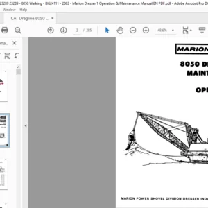CAT Dragline MARION 8050 Dragline Maintenance And Operation Manual - PDF DOWNLOAD