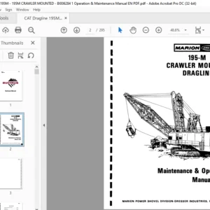 CAT Dragline Marion 195-M Crawler Mounted Dragline Operation & Maintenance Manual - PDF DOWNLOAD