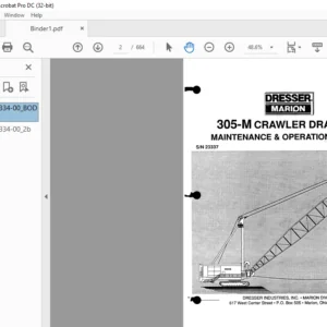 CAT Dragline Marion 305-M Crawler Dragline Operation And Maintenance Manual - PDF DOWNLOAD