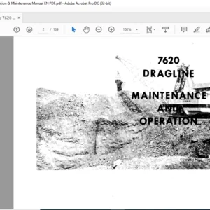 CAT Dragline Marion 7620 Dragline Operation And Maintenance Manual - PDF DOWNLOAD
