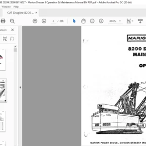 CAT Dragline Marion 820 Draglines Operation & Maintenance Manual - PDF DOWNLOAD