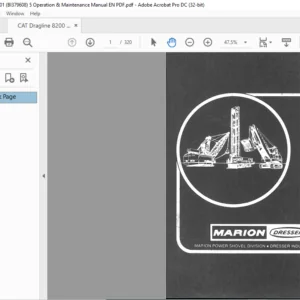 CAT Dragline Marion 8200 DRAGLINE MAINTENANCE AND OPERATION Manual - PDF DOWNLOAD