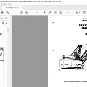 CAT Dragline Marion 8200 Dragline Operation And Maintenance Manual  - PDF DOWNLOAD