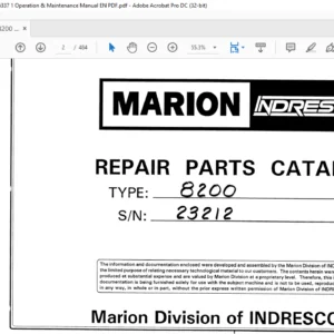 CAT Dragline Marion 8200 Repair Parts Catalog Manual - PDF DOWNLOAD