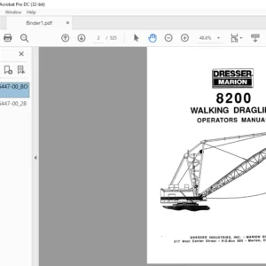 CAT Dragline Marion 8200 Walking Dragline Operators Manual  - PDF DOWNLOAD