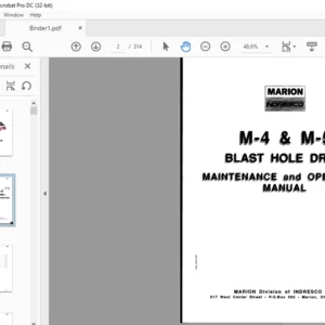 CAT Dragline Marion M-4 & M-5 Blast Hole Drill Operation & Maintenance Manual  - PDF DOWNLOAD