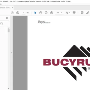 CAT Hydraulic Shovel Terex 218-029,Series B Australian Options Technical Manual - PDF DOWNLOAD