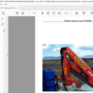 CAT Hydraulic Shovel Terex PALFINGER HYDRAULIC CRANE PK10000(M) Technical Manual  - PDF DOWNLOAD