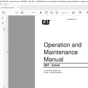 CAT Roof Support DBT - Schild Operation and Maintenance Manual - PDF DOWNLOAD (German)