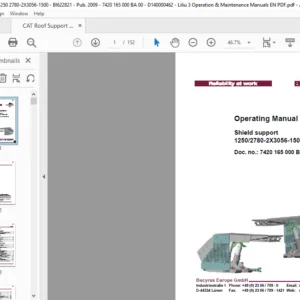 CAT Roof Support Shield support 12502780-2X3056-1500 Operation Manual - PDF DOWNLOAD