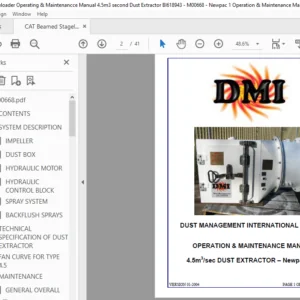 CAT beamed stageloader 4.5m3sec DUST EXTRACTOR Operation and Maintenance Manual  - PDF DOWNLOAD